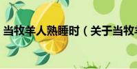 當牧羊人熟睡時(關于當牧羊人熟睡時介紹)