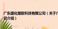 廣東盛化塑膠科技有限公司(關于廣東盛化塑膠科技有限公司介紹)