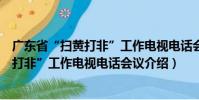 廣東省“掃黃打非”工作電視電話會議(關于廣東省“掃黃打非”工作電視電話會議介紹)