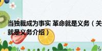當獨裁成為事實 革命就是義務(關于當獨裁成為事實 革命就是義務介紹)