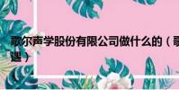 歌爾聲學股份有限公司做什么的(歌爾聲學股份有限公司待遇)