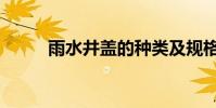 雨水井蓋的種類及規格(雨水井)