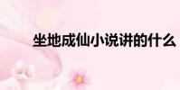 坐地成仙小說講的什么(坐地成仙)
