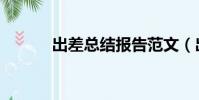 出差總結報告范文(出差總結)