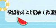 欲望格斗2出招表(欲望格斗2怎么玩)