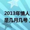 2013年情人節是農歷的哪一天（2013情人節是幾月幾號）