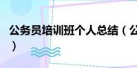 公務員培訓班個人總結(公務員培訓班有用嗎)