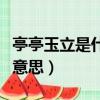 亭亭玉立是什么意思三年級（亭亭玉立是什么意思）
