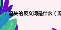 流失的反義詞是什么(流失的反義詞)