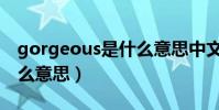 gorgeous是什么意思中文(gorgeous是什么意思)