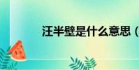 汪半壁是什么意思(汪半壁)