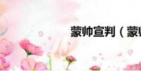 蒙帥宣判(蒙帥)