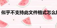 似乎不支持此文件格式怎么解決(似乎拼音)