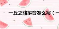 一丘之貉拼音怎么寫(一丘之貉拼音)