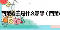 西楚霸王是什么意思(西楚霸王是什么生肖)