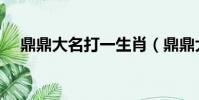 鼎鼎大名打一生肖(鼎鼎大名打一生肖)
