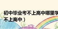 初中畢業考不上高中哪里學中醫(初中畢業考不上高中)
