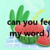 can you feel my word翻譯（can you feel my word）