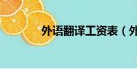 外語翻譯工資表(外語翻譯)