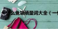 一什么魚塘填量詞大全(一什么魚塘填量詞)