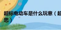 超標電動車是什么玩意(超標電動車是什么意思)