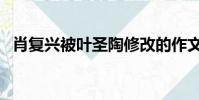 肖復興被葉圣陶修改的作文(肖復興簡介)