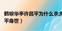 鶴唳華亭許昌平為什么殺太子(鶴唳華亭許昌平身世)