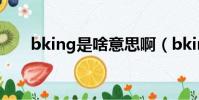 bking是啥意思啊(bking是啥意思)
