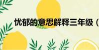 憂郁的意思解釋三年級(憂郁的意思)