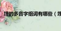 埋的多音字組詞有哪些(埋的多音字組詞)