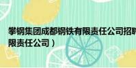 攀鋼集團成都鋼鐵有限責任公司招聘(攀鋼集團成都鋼鐵有限責任公司)