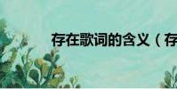存在歌詞的含義(存在 歌詞)