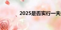 2025是否實行一夫多妻制?