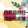 日黑白月打一成語瘋狂看圖猜成語（日黑白月成語玩命猜）