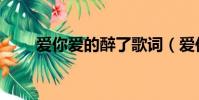 愛你愛的醉了歌詞(愛你愛的醉了)