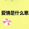 愛情是什么意思詳細解答（愛情是什么意思）