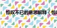 驚嘆不已的意思解釋(驚嘆不已的意思)