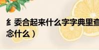 纟委合起來什么字字典里查不到(纟委合起來念什么)