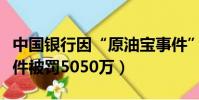 中國銀行因“原油寶事件”(中行因原油寶事件被罰5050萬)