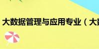 大數據管理與應用專業(大數據管理與應用)