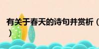 有關于春天的詩句并賞析(有關于春天的詩句)