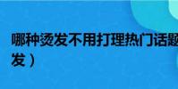 哪種燙發不用打理熱門話題(哪種燙發不傷頭發)