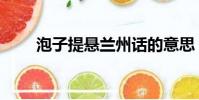 泡子提懸蘭州話的意思(泡子提懸)