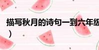 描寫秋月的詩句一到六年級(描寫秋月的詩句)