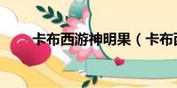 卡布西游神明果(卡布西游神明果)