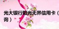 光大銀行陽光無界信用卡(光大銀行陽光卡查詢)