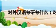 對外漢語考研考什么(對外漢語考研)