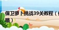 保衛蘿卜挑戰39關教程(保衛蘿卜挑戰39攻略)