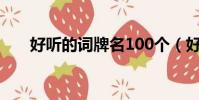 好聽的詞牌名100個(好聽的詞牌名)