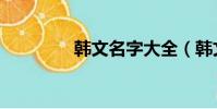 韓文名字大全(韓文名字)